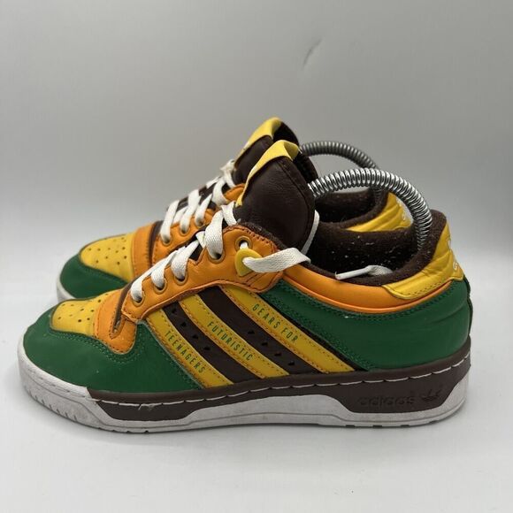 Adidas Originals Rivalry Human Made Men's Size 5.5 Leather MultiColor Sneakers - Picture 4 of 12